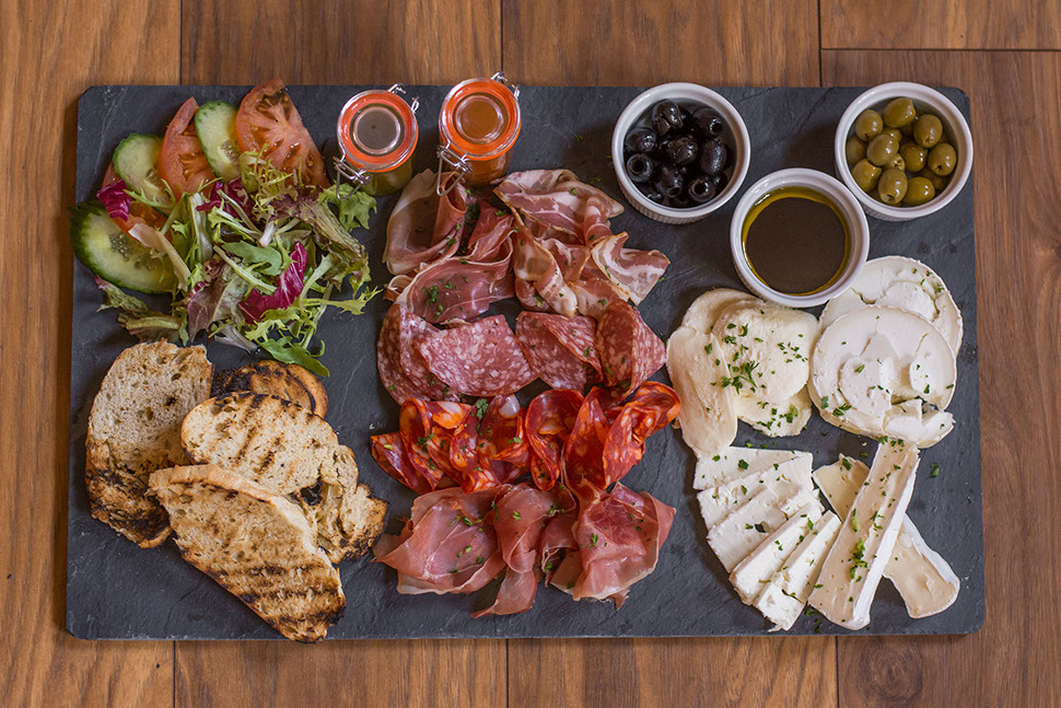 Commercial Food Photography including Gourmet Cheese and Meat Platter.