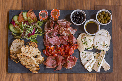 Commercial Food Photography including Gourmet Cheese and Meat Platter.