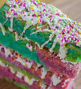 Commercial Food Photography including Close-up of Multi-coloured Cake