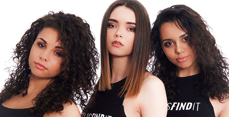 Promotional Photography including Three Female Fashion Models in Branded T-Shirts.