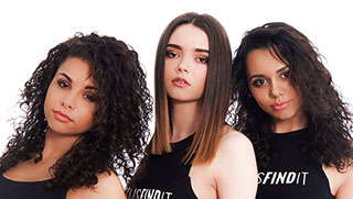 Promotional Photography including Three Female Fashion Models in Branded T-Shirts.