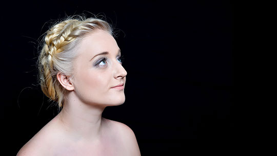 Commercial Photography including Female Model Portrait on Black Backdrop.